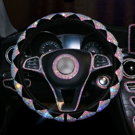 Anti-slip design of the inner rubber ring (differ from other&39;s smooth plastic inner ring) of the steering wheel cover will provides a better grip on the steering wheel, giving you more control on the road. . Bedazzled steering wheel cover